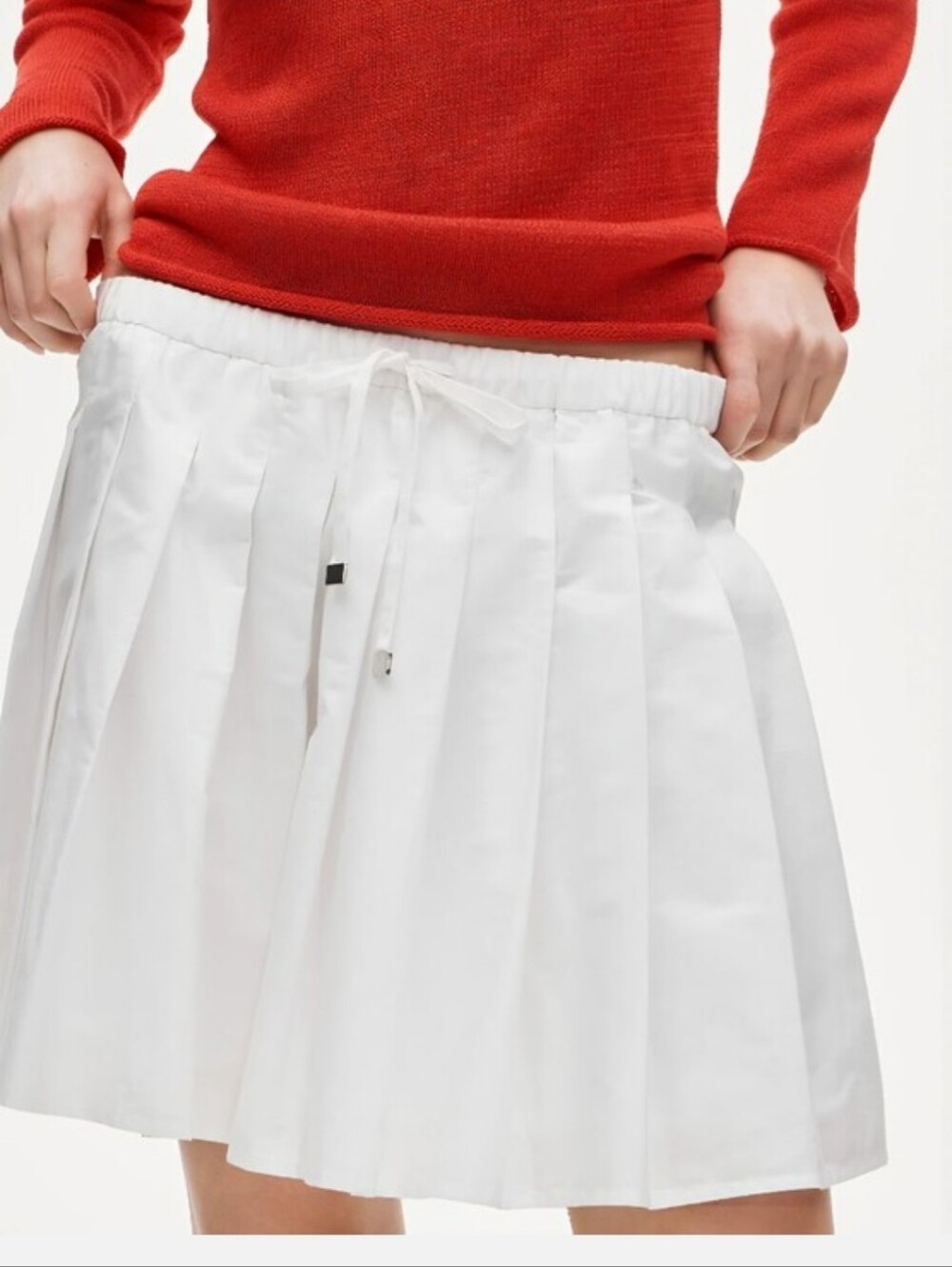 J. Crew AMINA  White Pleated Drawstring Mini Skirt WOMEN SIZE XXS NEW